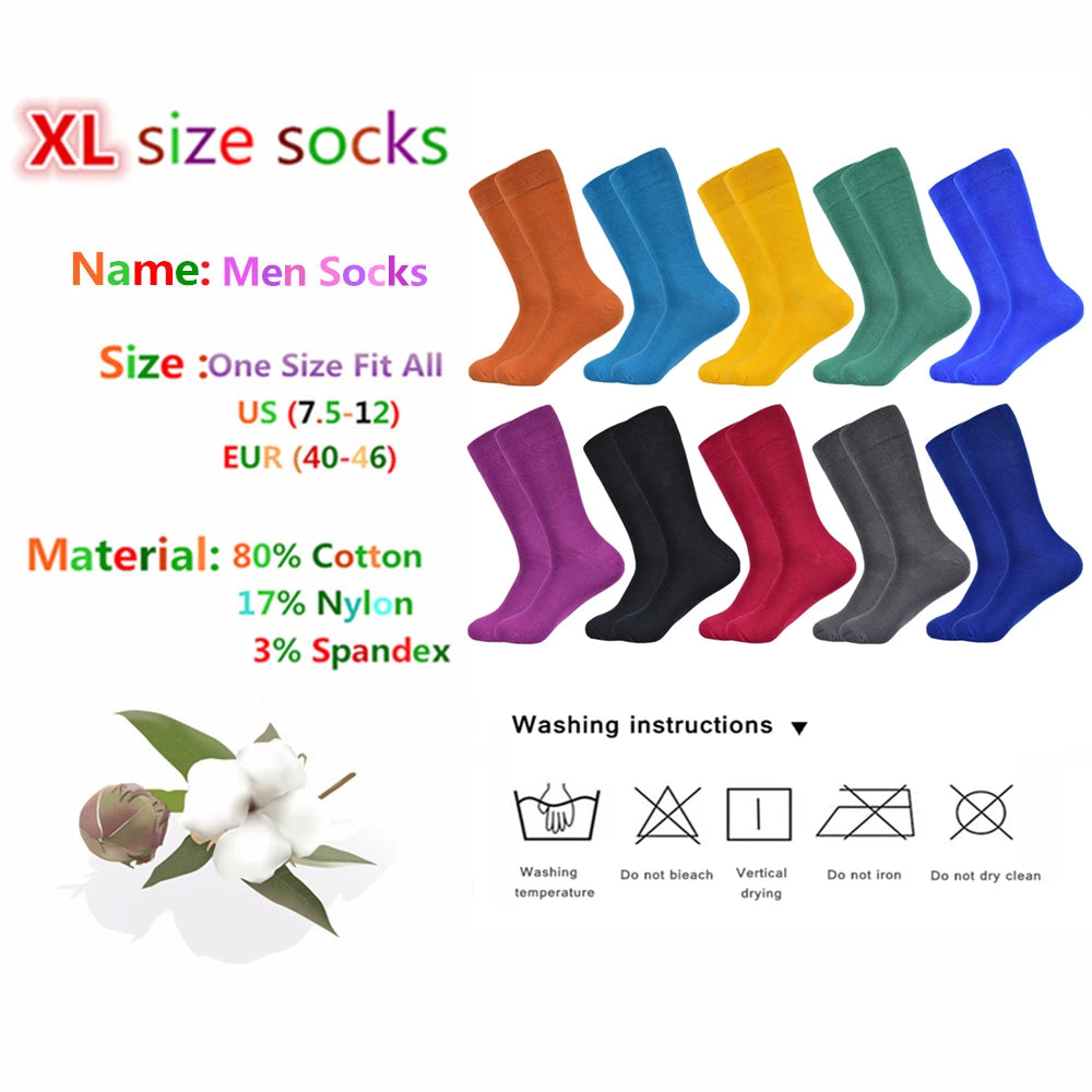 5/10 Pairs Men's Socks Cotton Breathable and Sweatproof Multicolor Four Seasons High Quality Black Dress Men's Crew Socks