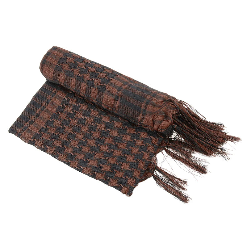 Winter Scarf Plaid Hijab Bandana Hiking Scarves Arab Tactical Elegant Womens Shawl Shemagh Light Tassel For Men 100X100cm