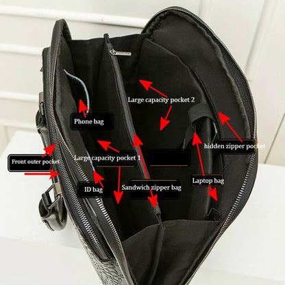 Oyixinger 2024 Women's Bag Professional Business Women Shoulder Bag Leather Briefcase For 14-inch Laptops Fashion Solid Handbags