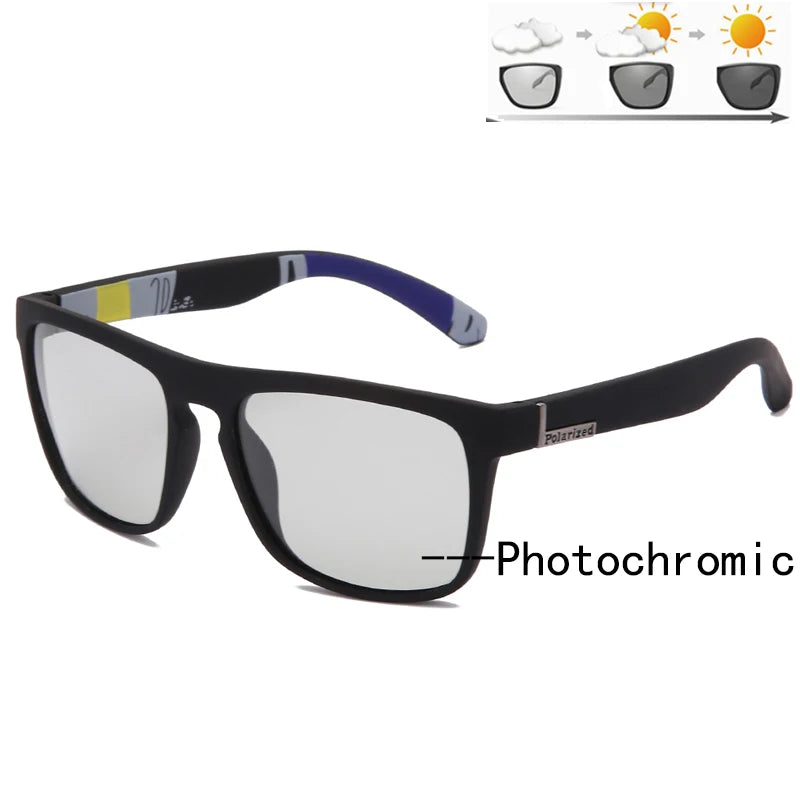 HOOLDW Men Photochromic Sunglasses Male Polarized Driving Sun glasses Women Sports Goggles Change Color Glasses Eyewear UV400