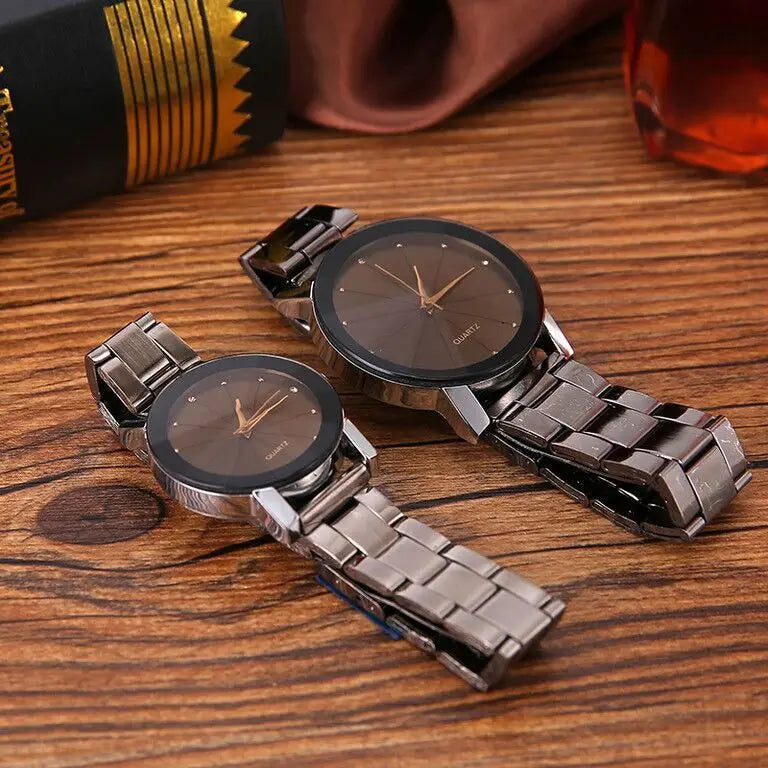 Stylish casual tungsten steel personalized couple clock men's and women's steel band business sports fashion retro watches