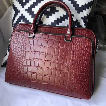 Oyixinger 2024 Women's Bag Professional Business Women Shoulder Bag Leather Briefcase For 14-inch Laptops Fashion Solid Handbags
