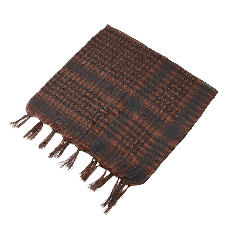 Winter Scarf Plaid Hijab Bandana Hiking Scarves Arab Tactical Elegant Womens Shawl Shemagh Light Tassel For Men 100X100cm