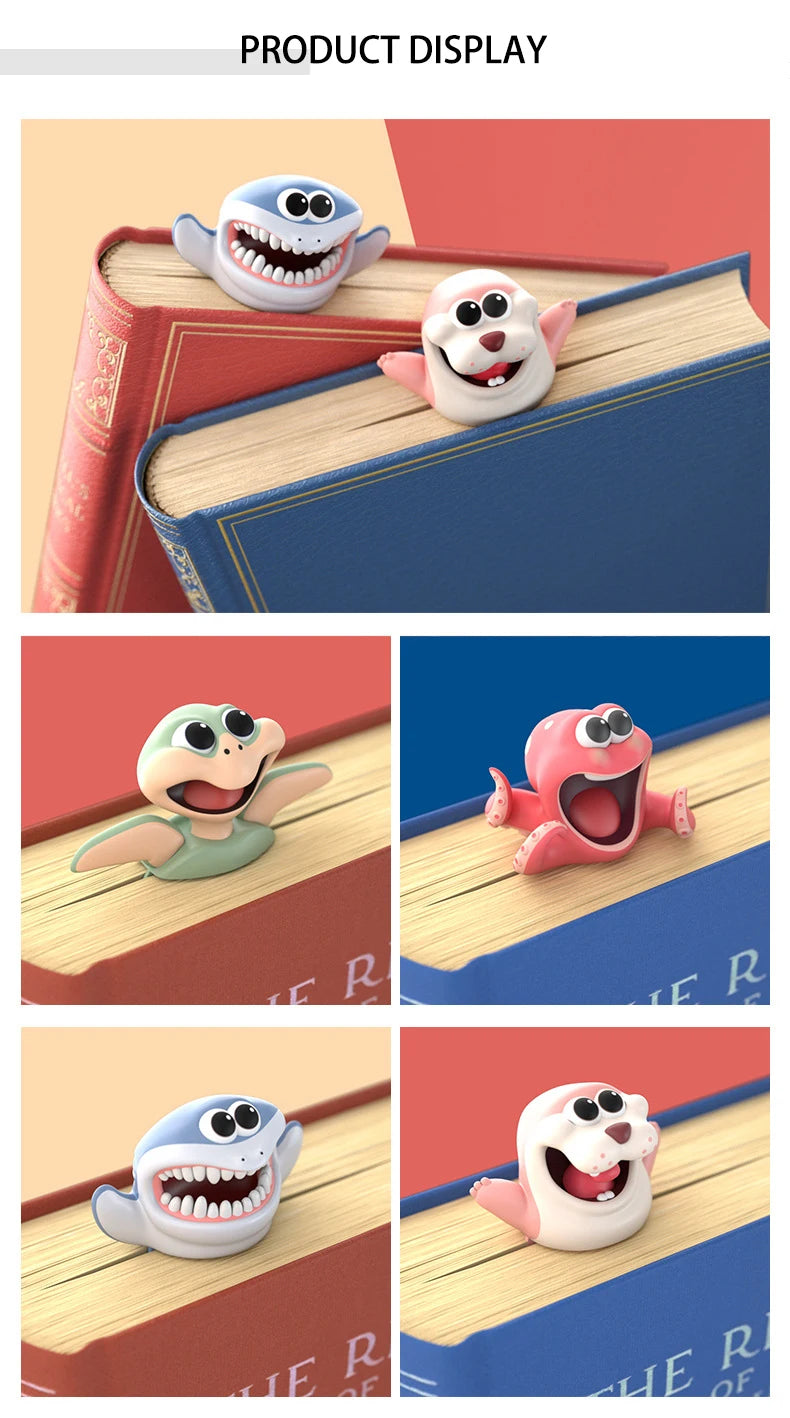 3D Stereo Cartoon Marker Animal Bookmarks Original Cute Cat PVC Material Funny Student School Stationery Children Gift Bookmark