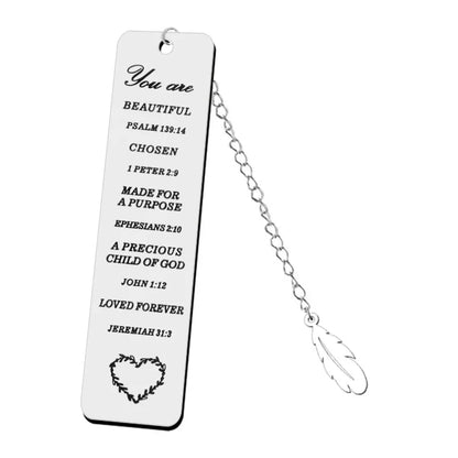Stainless Steel Metal Leaf Pendant Bookmark Student Teacher Engraved Gift Reading Bookmark School Supplies Teacher's Day Gift