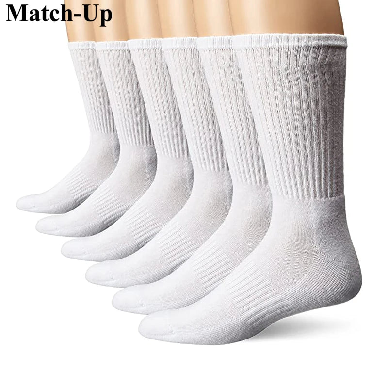 Match-Up Men's sport crew terry socks athletic socks (6 PAIRS)