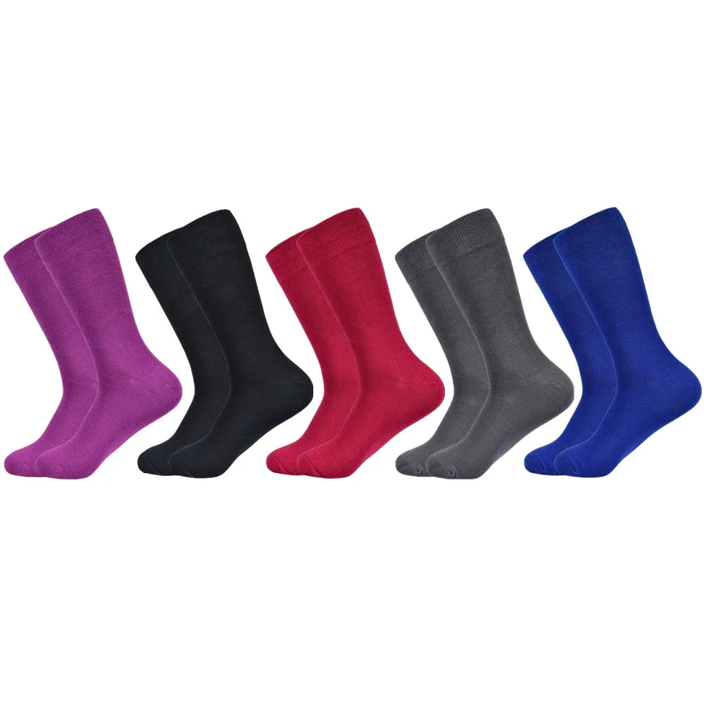 5/10 Pairs Men's Socks Cotton Breathable and Sweatproof Multicolor Four Seasons High Quality Black Dress Men's Crew Socks