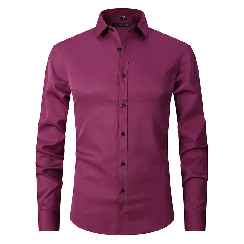 Spring Men's Social Shirt Slim Business Dress Shirts Male Long Sleeve Casual Formal Elegant Shirt Blouses Tops ManBrand Clothe