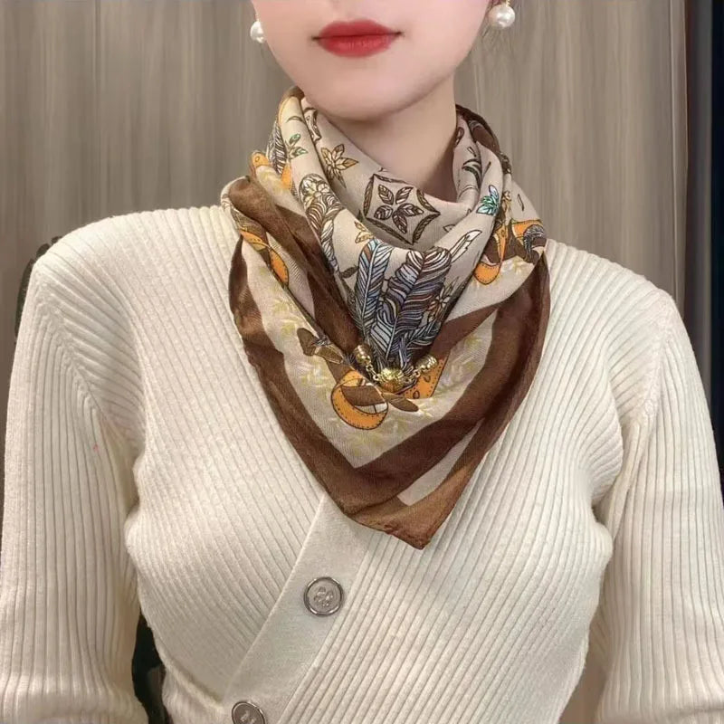 Hot Magnetic Triangle Neck Protection Scarf for Women in Autumn and Winter 2025 New Cotton and Linen Scarf High-end Neck Scarf ﻿