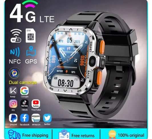 New 5G Sim Card Small mobile phone Smart Watch HD Dual Camera 64GB/16GB ROM NFC GPS WiFi Waterproof Google Play Smart Bracelet