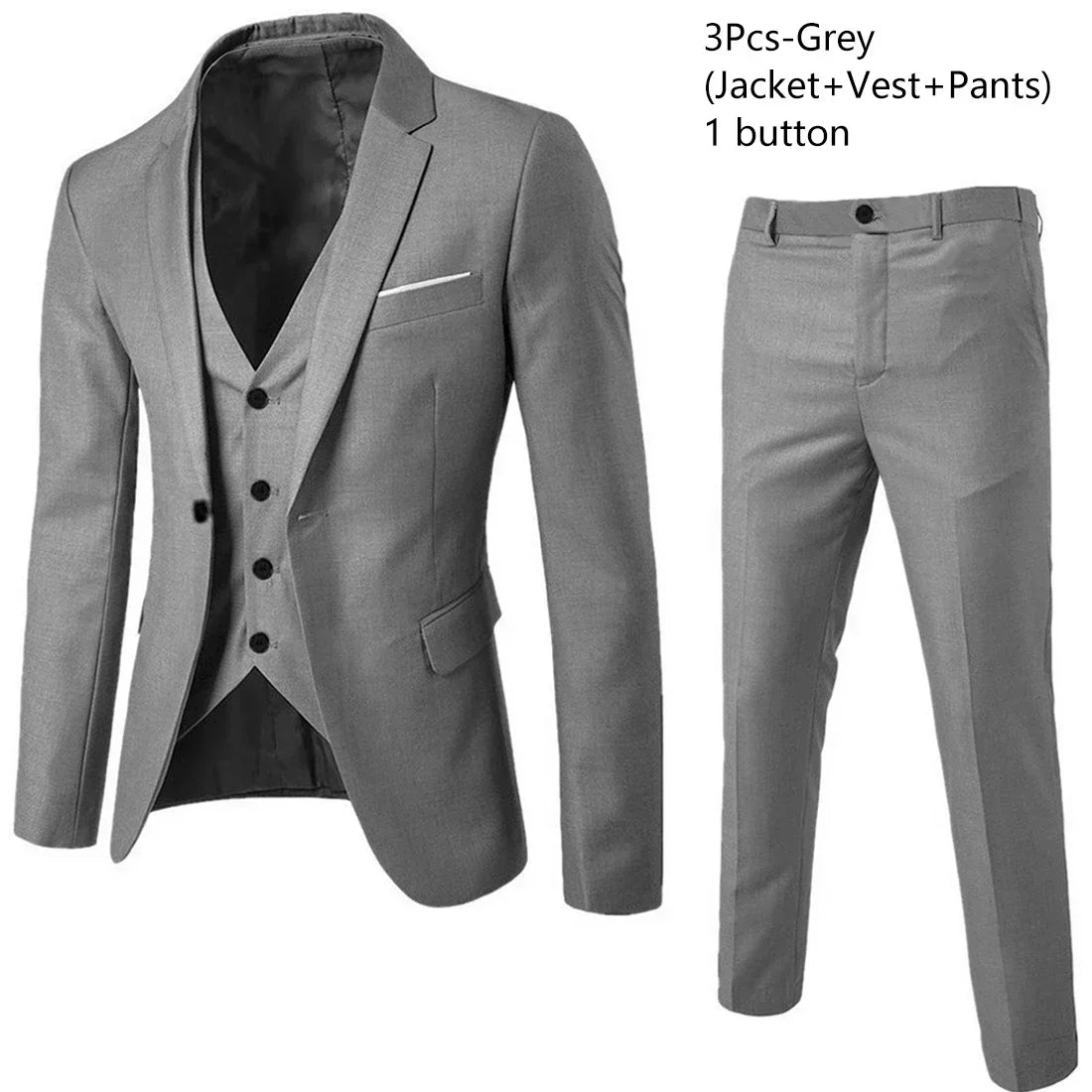 Men Suits For Wedding 3 Pieces Set Elegant Luxury Blazers Outfit Fashion Classic Full Jackets Vest Pants 2024 Formal Costume