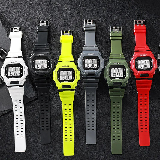 Male Digital Watches Waterproof Hombre Mens Sports Green Wristwatches Hand Clocks Women Watch Reloj Masculino