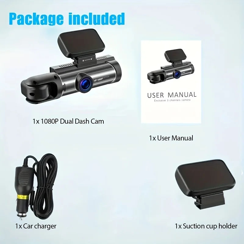 Dash Camera Front And Inside,3.16inch dash Cam 1080P G Sensor HD Night Vision Loop Recording Wide Angle Car DVR