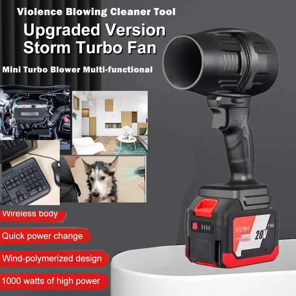 1000W Car Hair Dryer Cleaning Violent Air Gun Jet Fan Handheld Powerful Turbo Fan Electric Turbine Fan Upgraded Storm Leaf Water