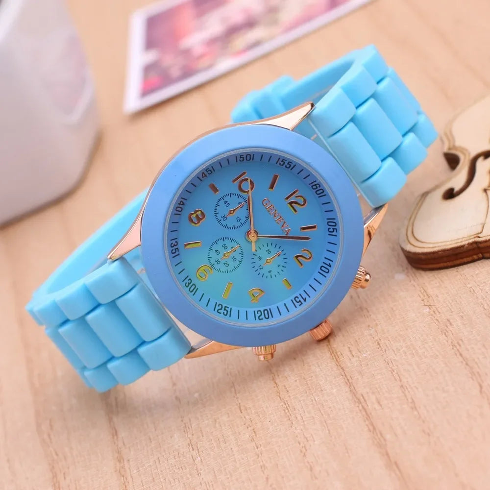 New Luxury Watch Women Waterproof Quartz Watch Silicone Strap Ladies Watch Candy Colors Birthday Gift Reloj Mujer Montre Femme