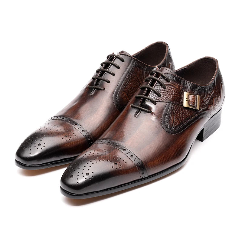 Classic Luxury Men Shoes Oxford Male Wedding Party Formal Genuine Leather Dress Shoe European Style Men High Quality New Arrival