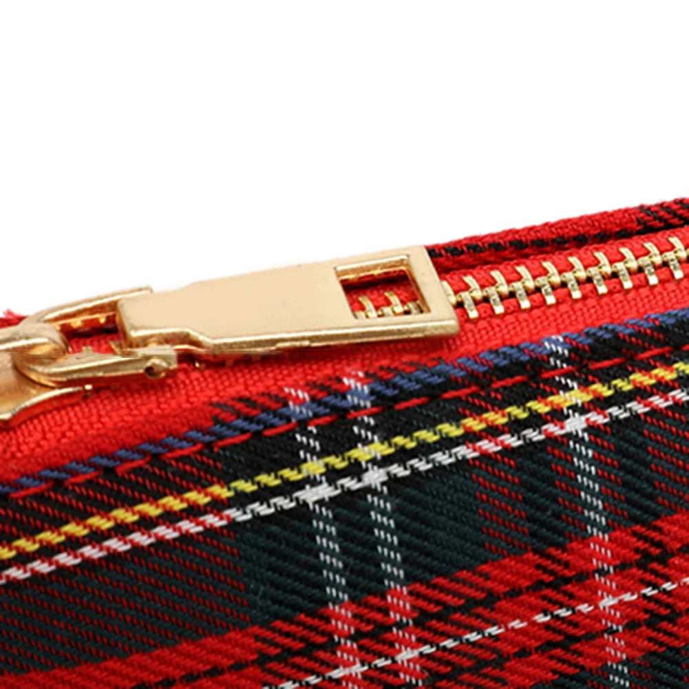 Women Fashion Shoulder Bag Punk Tartan Check Stylish Commuting Bag Simple Plaid Satchel Bag with 2 Straps Tote Handbag