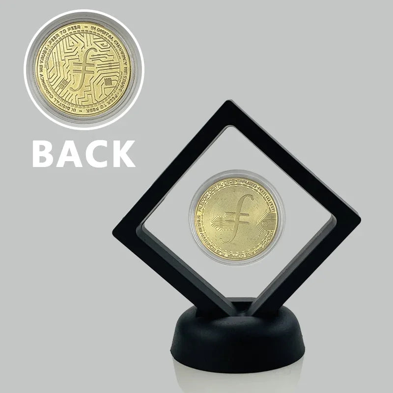 New Product Commemoration Coin Dogecoin Ethereum BNB TRX Ripple Cardano Crypto Bitcoin Litecoin Cryptocurrency With Nice Stand