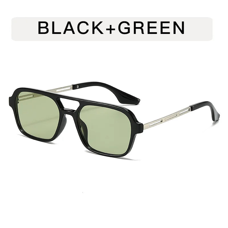 Small Square Frame Double Beam Sunglasses Men And Women Pilot Retro Sunglasses Classic Sunglasses