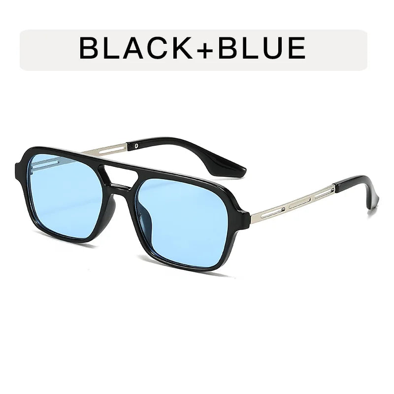 Small Square Frame Double Beam Sunglasses Men And Women Pilot Retro Sunglasses Classic Sunglasses