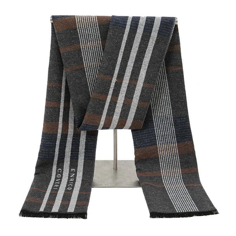 Men's Cotton Scarf Warm Neckerchief Patchwork Striped Scarves Soft Long Casual Male Bufanda Pashmina Shawl