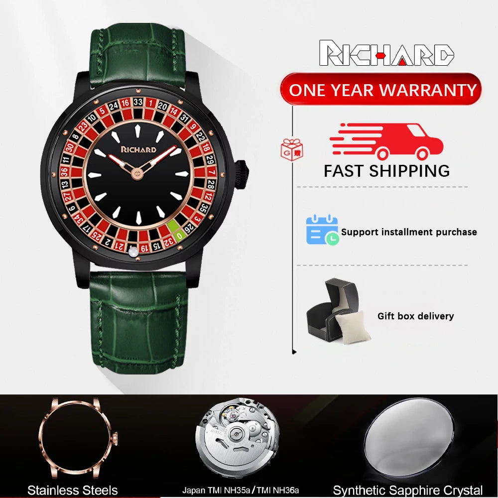 Richard Sapphire Glass NH35 Jacob & Co Betting Market Mens Mechanical Watches Watch Men Top Brands Luxury Wheel Turning Watches