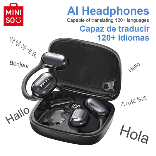 MINISO MS162 Intelligent Bluetooth Translation Earbuds Wireless Headphones Chat Headset Office Travel,16mm Driver Unit