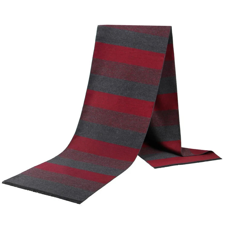 Cashmere Scarf For Men Winter Warm Shawl Big Neckerchief Casual Outdoor Warm Cashmere Scarf Soft Plaid Stripe Pashmina Men Gifts