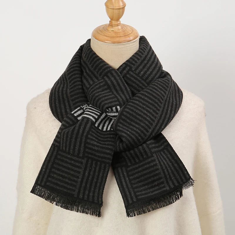 Fashion Scarves Man Autumn Winter Thick Warm Cashmere Business Long Wraps Boy Classic Shawl muffler