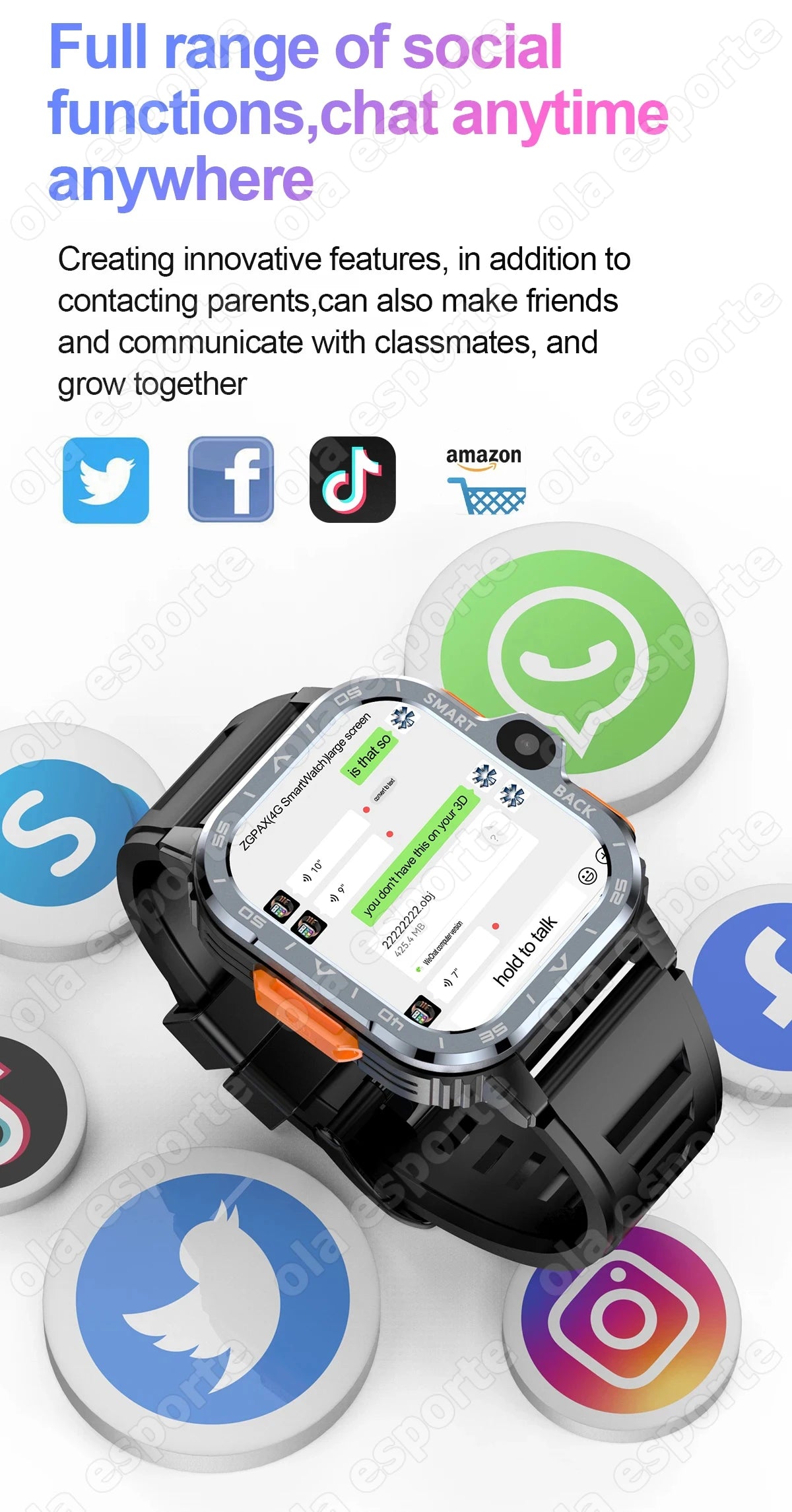 New 5G Sim Card Small mobile phone Smart Watch HD Dual Camera 64GB/16GB ROM NFC GPS WiFi Waterproof Google Play Smart Bracelet