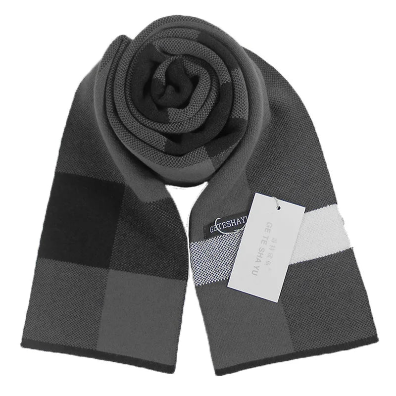 Designer Brand Men Cashmere Plaid Scarf Warm Neckercheif Classic Lattice Man Business Scarves Wraps Fashion Male Bufandas Shawls