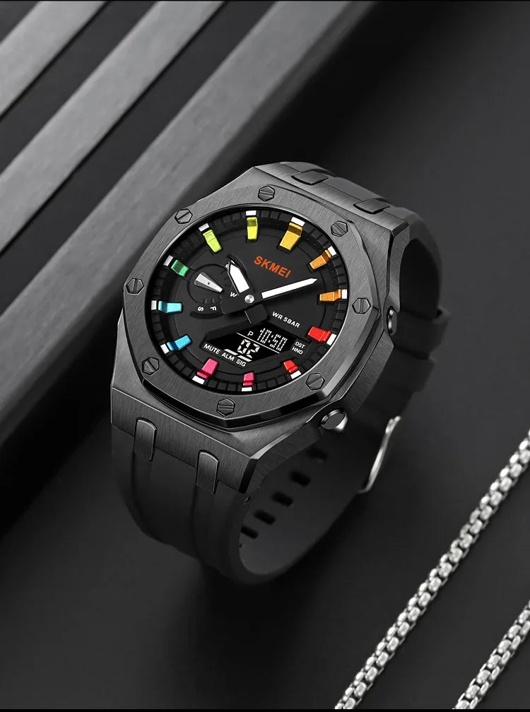 SKMEI 2243 Waterproof Night Glow Electronic Watch  Student Electronic Watch Multi functional Sports  Men's Watch