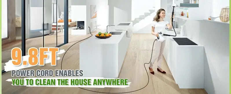 Pressurized Handheld Multi-Surface Natural Steam Cleaner with 12 pcs Accessories, Multi-Purpose Steamer