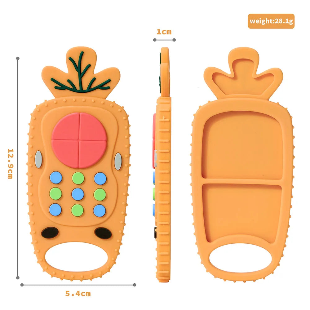 TYRY.HU 1Pc Baby Silicone Teether Toys Remote Control Shape Teether Rodent Gum Pain Relief Teething Toy Kids Sensory Educational