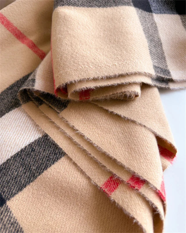 Luxury Brand Women Cashmere Scarves Lady Winter Warm Soft Pashmina Shawls Wraps Female Plaid Knitted Long Scarf for Women