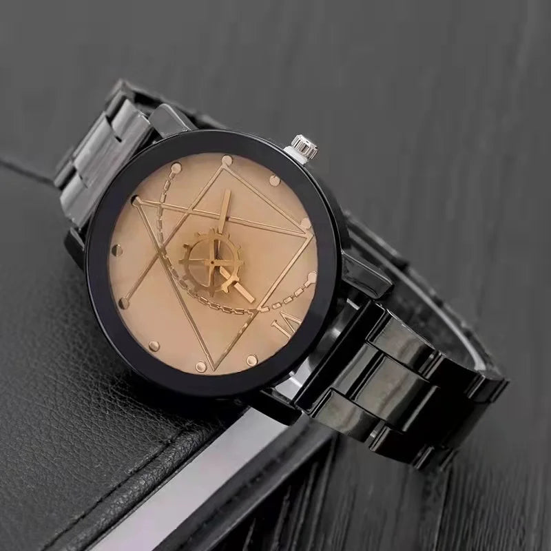 Stylish casual tungsten steel personalized couple clock men's and women's steel band business sports fashion retro watches