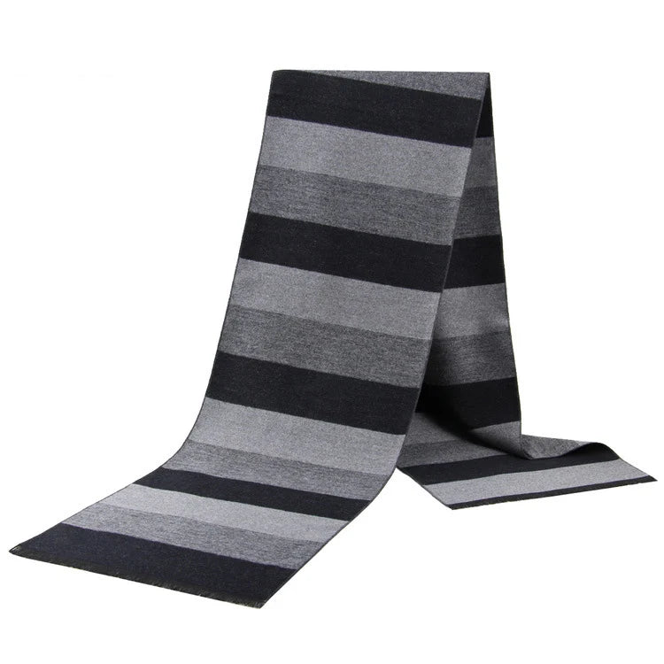 Cashmere Scarf For Men Winter Warm Shawl Big Neckerchief Casual Outdoor Warm Cashmere Scarf Soft Plaid Stripe Pashmina Men Gifts