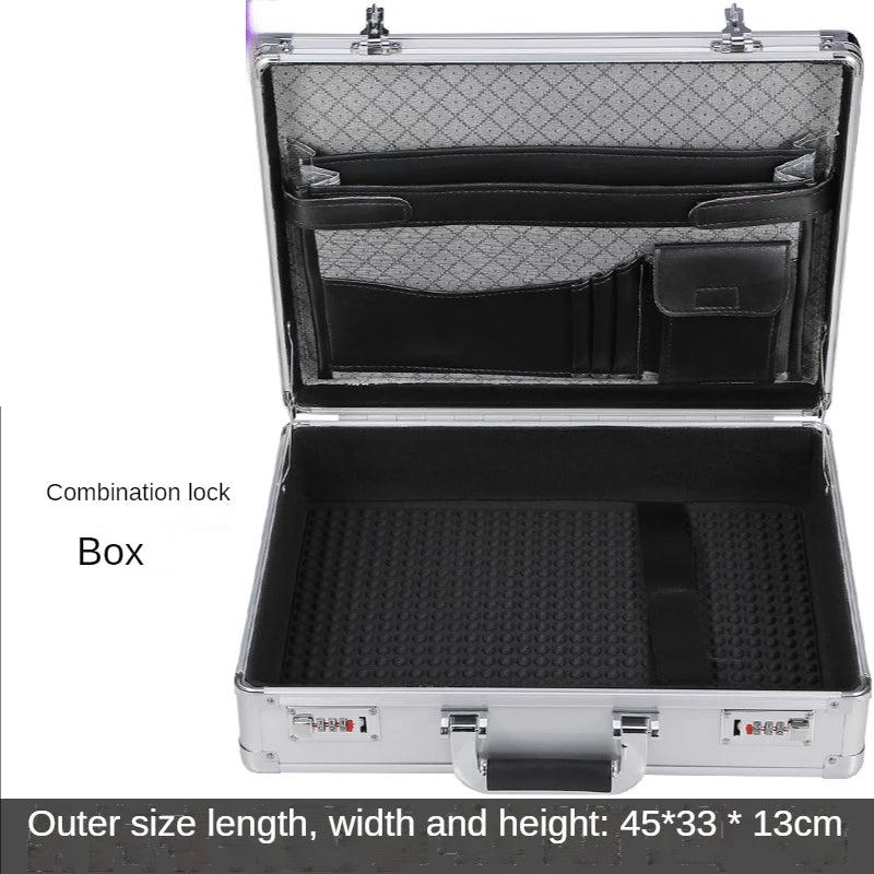 Password Lock Storage Box Office Folder Big Data Organization Certificate Aluminum Alloy Frame Canvas Tool Bag Organizer