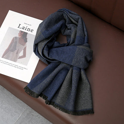 Cashmere Men Scarf Fashion Designer Winter Outdoor Windproof Warm Soft Classic Shawl Thicken Muffler Long Wraps Scarve Male