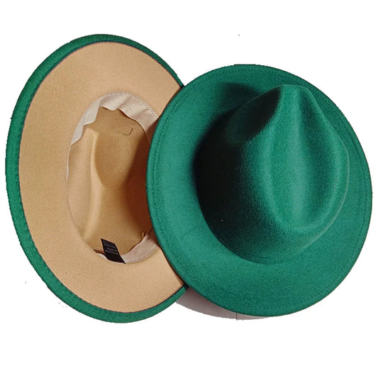 Sombreros Fedora Hat Dual Color Classic Jazz Hat Soft Fedora Hat Classic Men's and Women's Blue Jazz sombreros