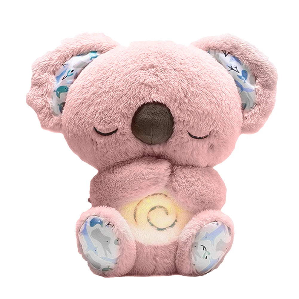 Baby Plush Doll Breathing Bear Baby Soothing Otter Toy Kids Music Sleep Playmate Sleeping Companion Sound Light Doll Toy Gifts