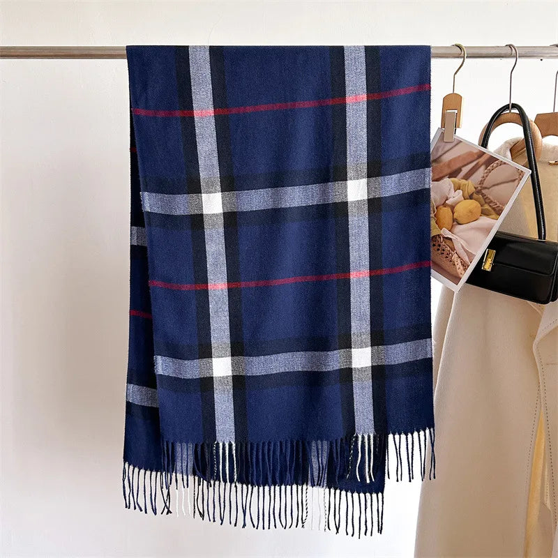 Autumn Winter Fashion Cashmere Imitation Scarf Men Women Warm Thickening Shawl Neckerchief Scarves Accessories Bufanda Tassel