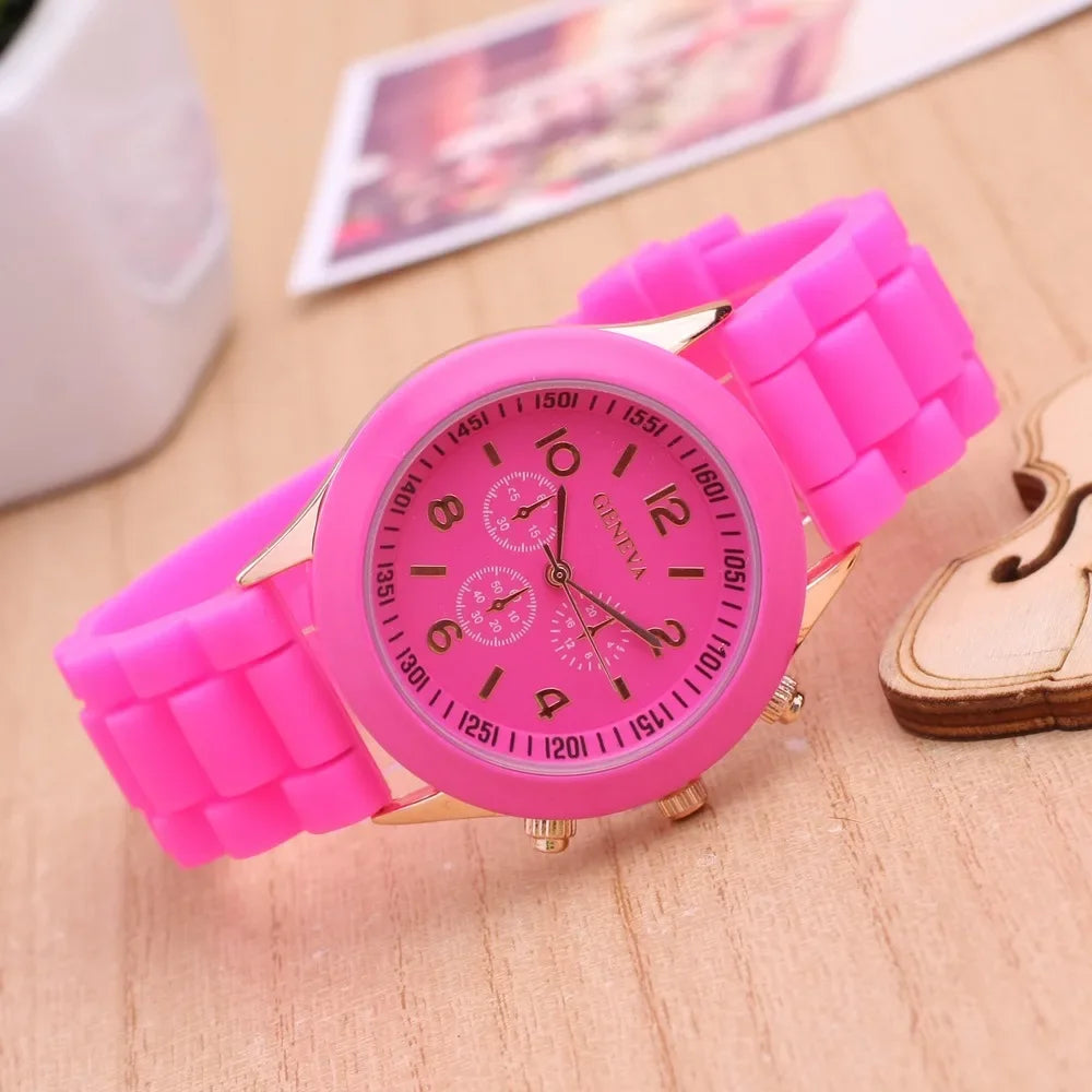 New Luxury Watch Women Waterproof Quartz Watch Silicone Strap Ladies Watch Candy Colors Birthday Gift Reloj Mujer Montre Femme