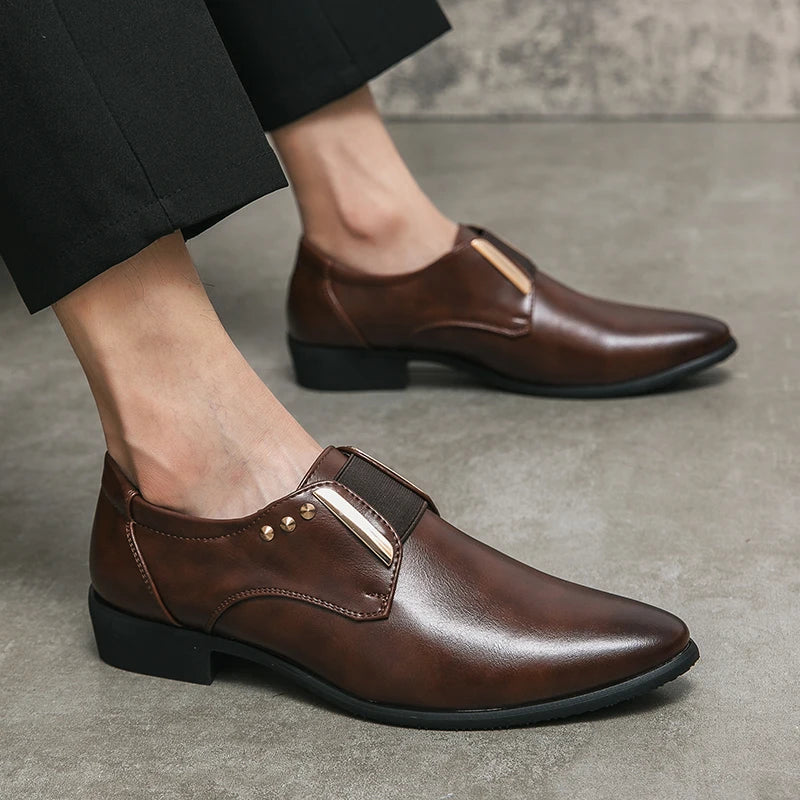 Spring Black luxury shoes Men's designer brand Brown leather shoes for men Comfortable Casual shoe Dress shoes loafers shoes man