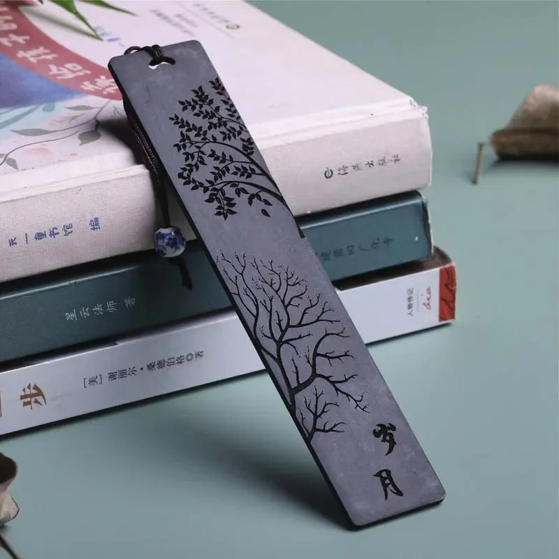 Chinese Style Wooden Bookmark Retro Carving Mahogany Book Mark Student Office Writing Supplies School Kid Stationery Accessories