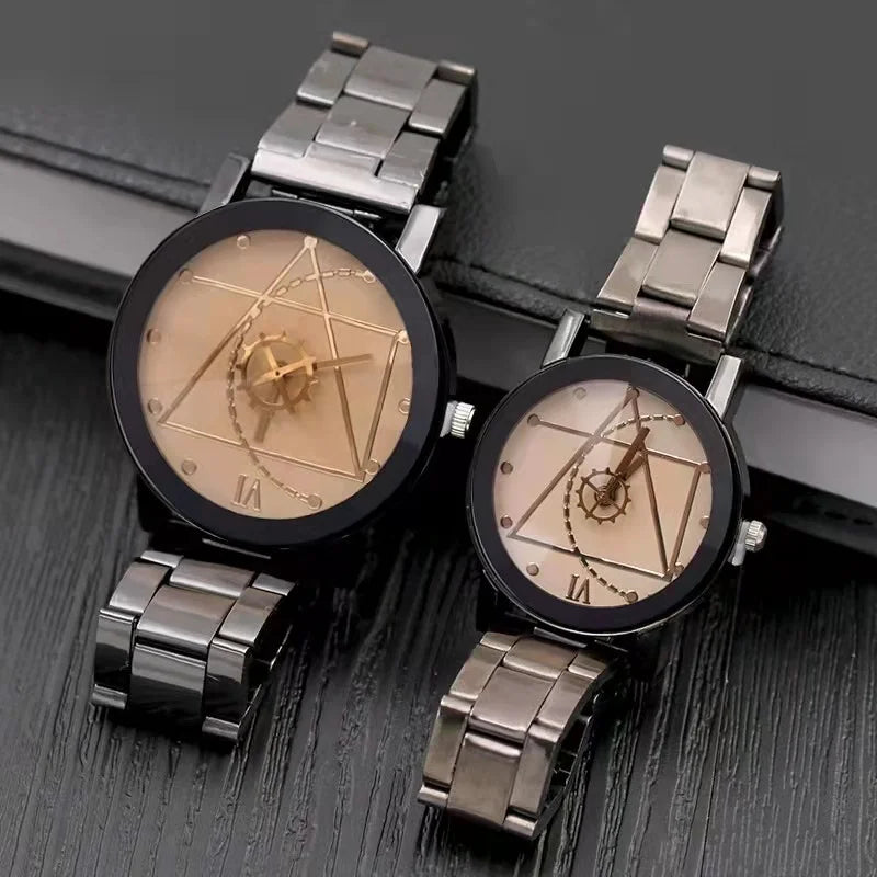 Stylish casual tungsten steel personalized couple clock men's and women's steel band business sports fashion retro watches