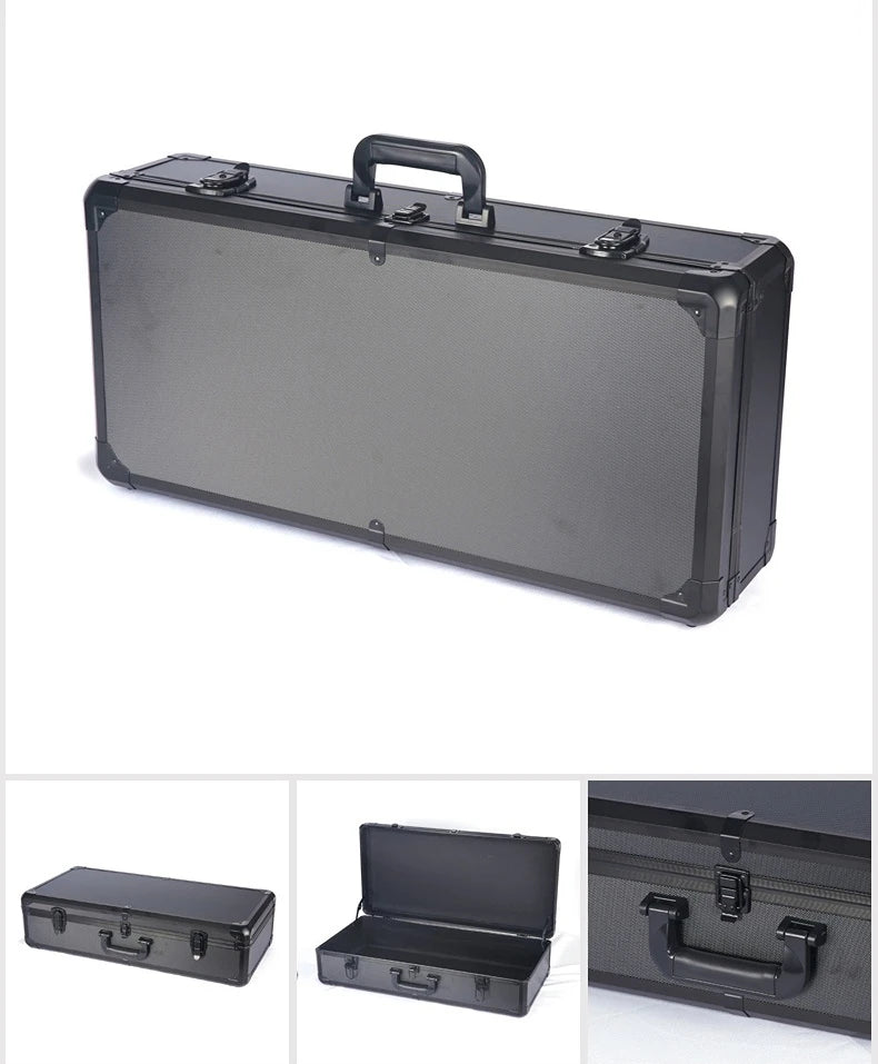 Long Portable Hardware Aluminum Toolbox Instrument Equipment Safety Box Tool Box with Wheels Multi-functional Suitcase