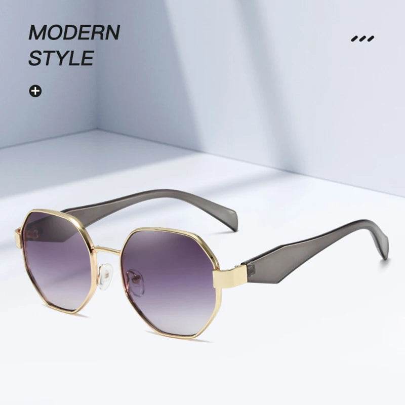 New Women Sunglasses High End Street Photography Modern Trendy T-Shaped Large Frame Pilot Sun Glasses Hip Hop Bouncy Sun Glasses