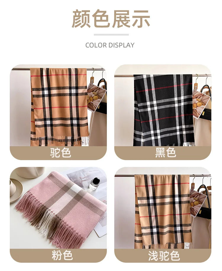 Autumn Winter Fashion Cashmere Imitation Scarf Men Women Warm Thickening Shawl Neckerchief Scarves Accessories Bufanda Tassel