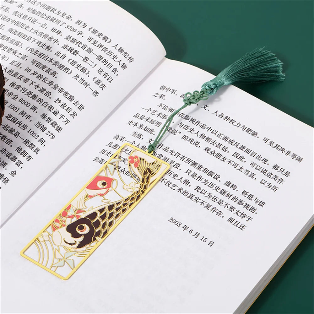 1pcs Chinese Style Bookmarks Retro Metal Bookmark School Supplies Reading Accessories Aesthetic Stationery Book Lover Gifts